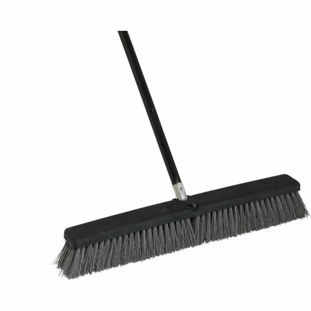 ALL-SOURCE 24 In. W. x 60 In. L. Metal Handle Heavy-Duty Synthetic Sweep Push Broom 89201